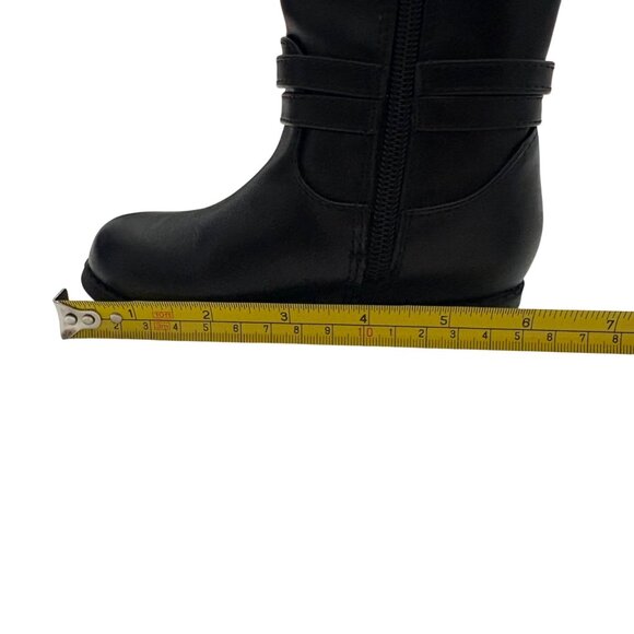 Michael Kors Girls Black Leather Logo Buckle Mid-Calf Boots Size 7 - Picture 13 of 13